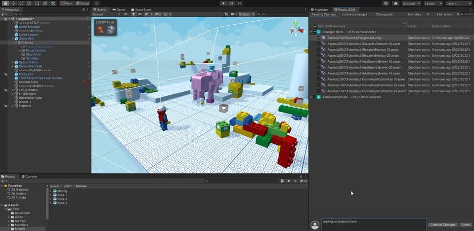 エディターで Unity Version Control をチェックインする