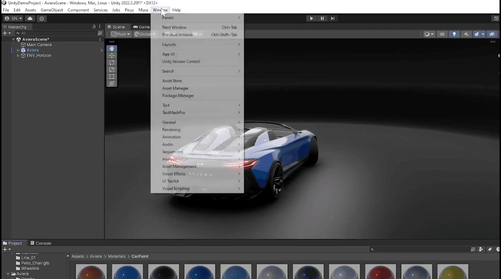 Produkt-Walkthrough Unity Industry